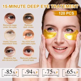 Eye Patches Eye Pads Against Dark Circles Hyaluronic Pads Remove Wrinkles Eye Bags Away Eyebag Hack Eye Patches Eye Mask Anti Ageing Lifting Puffiness Moisturising Eye Cooling Pad Pack of 120