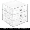 iDesign Divided 3-Drawer Stackable Organizer for Glasses, Sunglasses, and Readers