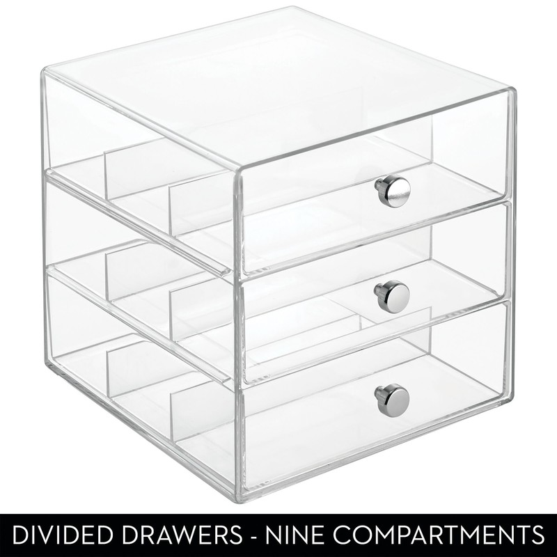 iDesign Divided 3-Drawer Stackable Organizer for Glasses, Sunglasses, and Readers