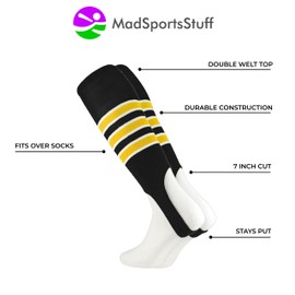 Baseball Stirrups by TCK Pattern D (Black/Gold/White, Large)