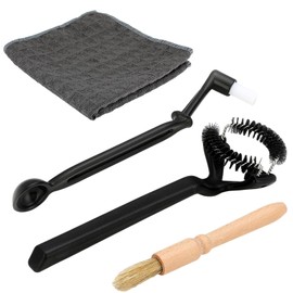 Espresso Coffee Machine Cleaning Set - 58mm Espresso Group Head Cleaning Brush, 2-in-1 Coffee Cleaning Brush with Spoon, Coffee Grinder Cleaning Brush and Waffle Cloth for Espresso Machine Cleaning