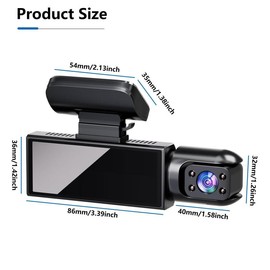 Fall Dash Camera for Car (1 Count), Car Dashcam, HD 1080P Car Dash Cam, Front & Rear Dual-Lens Car Video Recorder, Car Camera with Night Vision, Car Dashboard Wide Angle Driving Recorder