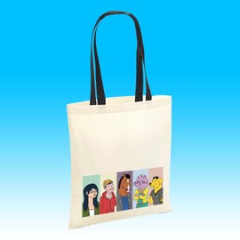 SmartyPants Bojack TV Series Horseman Characters Tote Bag - Shopper Unisex Shopping Sack (Natural Black Handle Prime)