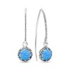 Blue Opal Earrings Sterling Silver - 8mm Round Gemstone -
