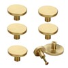 6 pcs Gold Cabinet Knobs,Brass Solid Drawer Knobs,Gold Knobs for