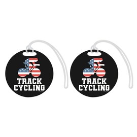 American Pride Summer Games Gifts USA Sports Cycling Track 2-pack 3.5 Inch Aluminum Circle Luggage Tags