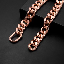 WOOFUU 19MM Light Metal Thick Cuban Link Dog Collar,Rose Gold Dog Chain Collar for Large Dogs - 26 Inches Length Dog Necklace Collar