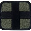 Medic Cross Tactical Embroidered Velcro Patch Olive and Black