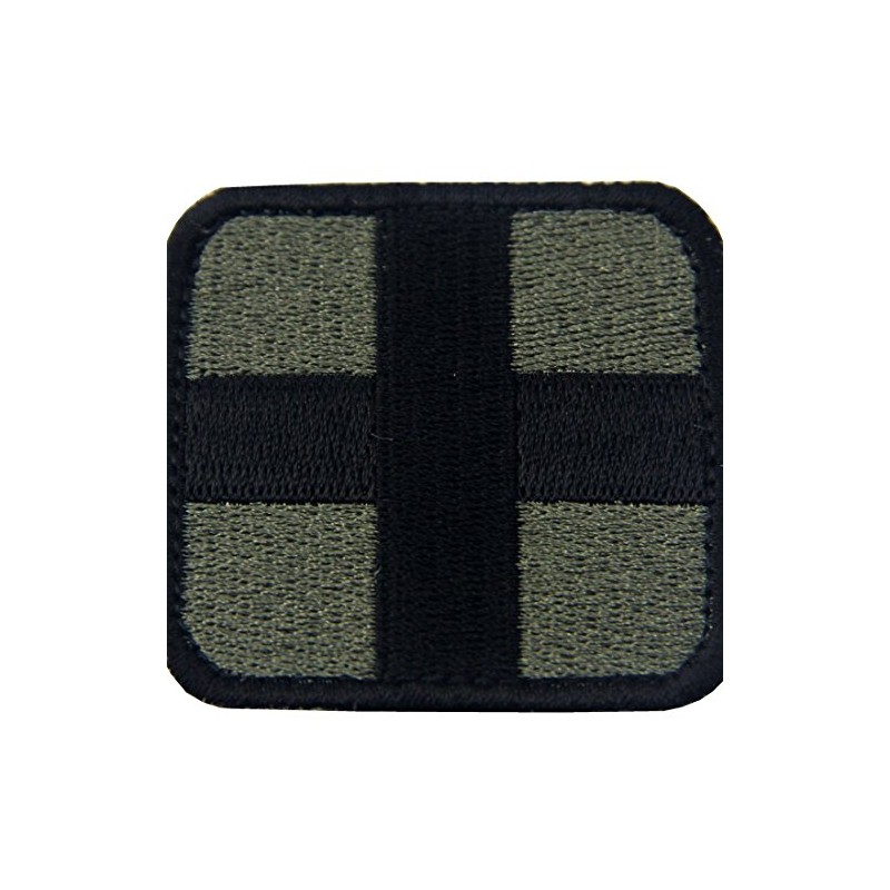 Medic Cross Tactical Embroidered Velcro Patch Olive and Black