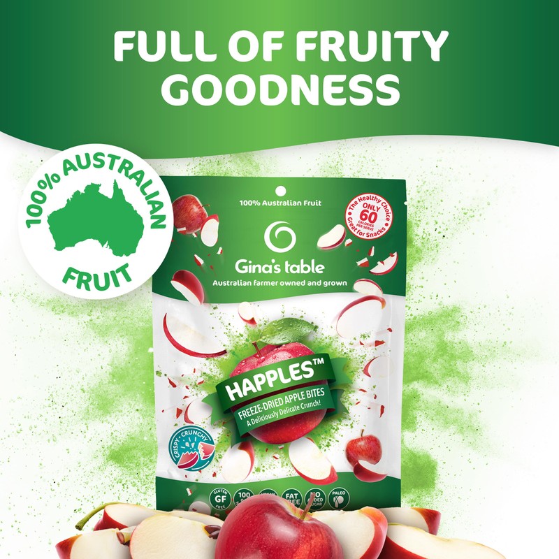 Happles Freeze Dried Apples – 100% Natural, No Added Sugar,