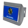 Elektroplate Oklahoma State Flag All Metal Brushed Chrome Hitch Cover
