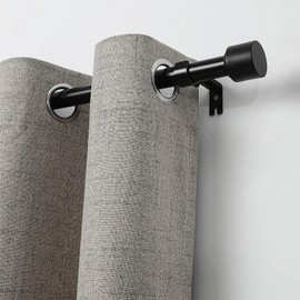 Joydeco Modern Curtain Rods for Windows 32 to 144 Decoractive Adjustable Window Rods Black Blackout curtain Rods for Bedroom Living Room kitchen (Black,32"-144")