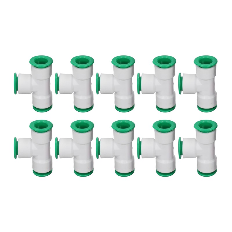 10Pcs Tee Connector 3 Way Quick Connect Push Water Pipe