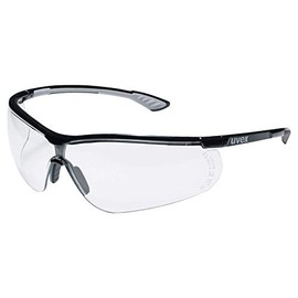 Uvex Sportstyle Protective Glasses – Transparent Work Glasses – Black/White