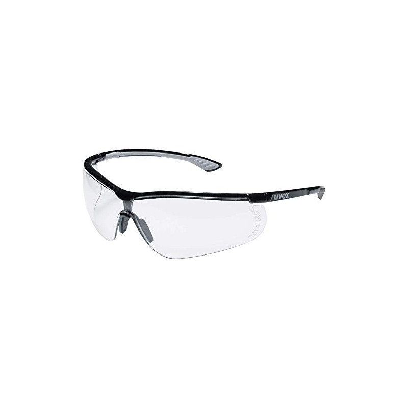 Uvex Sportstyle Protective Glasses – Transparent Work Glasses – Black/White