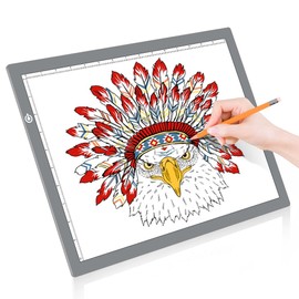 LitEnergy A3 LED Copy Board Light Tracing Box, Ultra-Thin Adjustable USB Power Artcraft LED Trace Light Pad for Tattoo Drawing, Streaming, Sketching, Animation, Stenciling (Silver)