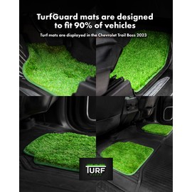 Car Floor Mats Real Turf Car Mats Universal Floor Artificial Grass Car Mats Green 4 Piece with Rubber Backing