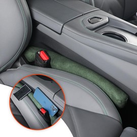 Kewucn Car Seat Gap Filler, 2 PCS Side Seat Gap Orgaziner to Fill The Gap Between Seat and Console Stop Cellphone Keys Coins from Dropping, Universal Accessories for Car SUV Truck (Green)