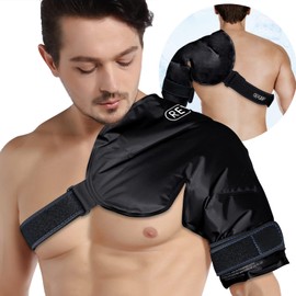 REVIX XL Shoulder Ice Pack Rotator Cuff Cold Therapy, Reusable Gel Ice Pack Shoulder Wraps for Discomfort and Recovery, Promoting Flexibility and Mobility, Long-Lasting Compression, Black