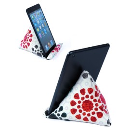 STEPHAN AND THEODORE Handmade Phone Pillow Holder - The Wedge Mobile Device Stand - Fabric Phone Stand for All iPhones, All Smartphones! 7 x 6.1 x 5.5 Inches (Panama Loras)