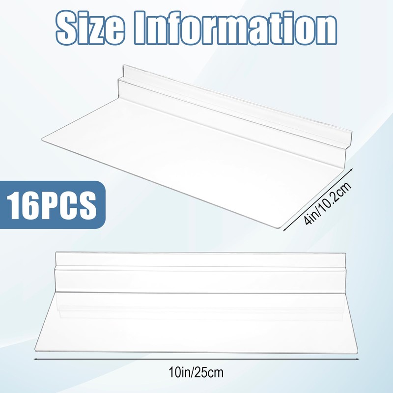 16 Pack Slatwall Shelves Hanging Accessories, 4 x 10 Inch