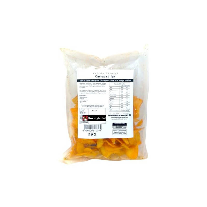 Cassava Chips, Spicy Chili Flavor, 100g, Crunchy Root Vegetable Snack