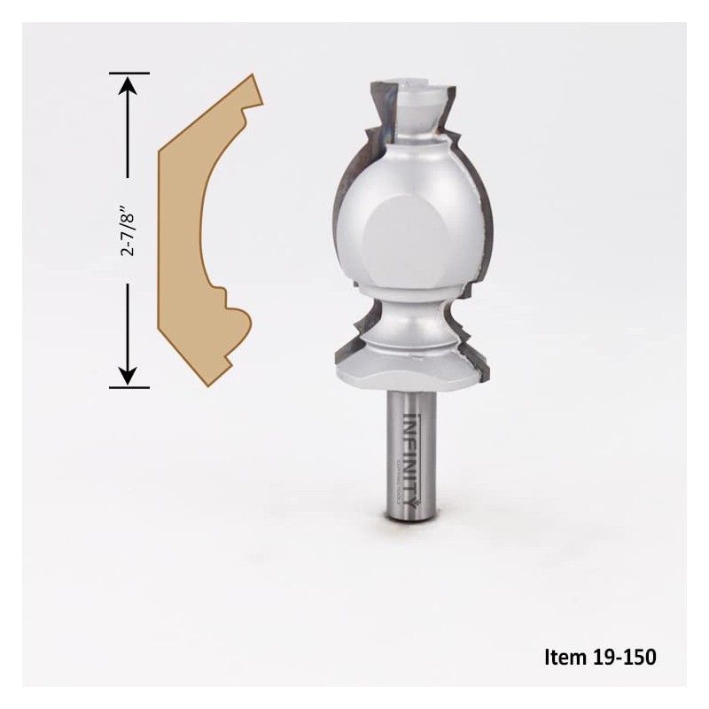 Infinity Cutting Tools 1/2" Shank, Colonial Router Bit - Crown