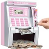 BAODLON Pink Piggy Bank for Kids, ATM Machine Bank for