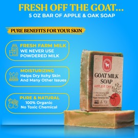 Honey Sweetie Acres Fresh Off The Goat All Natural Moisturizing 5 Oz Bar Of Handmade Apple Oak Goat Milk Soap