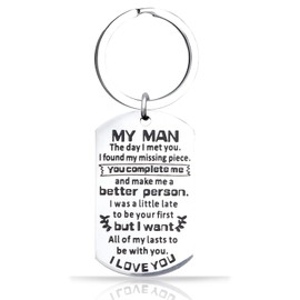 XzmaaoX Boyfriend Stocking Stuffers 2024 For Husband Keychain For Boyfriend From Girlfriend Romantic Birthday Gift Ideas I Love You Gifts For Him Inspirational Husband Keychain From Wife