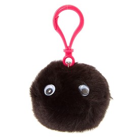 Claire's Girl's Black Googly Eyed Pom Keyring Clip Flavored Lip Gloss