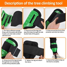 MITOJOSYEER Tree Climbing Spikes for Logging Adjustable Tree Climbing Gear Tree Climbing Kit for Climbers Logging Fruit Picking Hunting