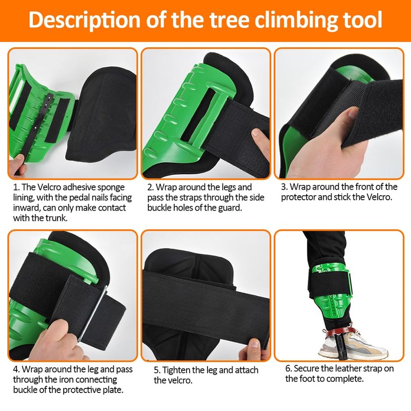 MITOJOSYEER Tree Climbing Spikes for Logging Adjustable Tree Climbing Gear