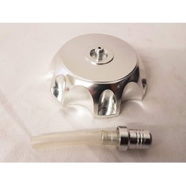 FC008 Silver Anodised Fuel Petrol Cap & Breather Pipe For 110cc 125cc 140cc Dirt/Pit Bike