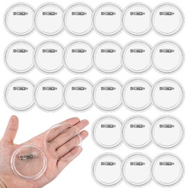 24 Pcs Acrylic Design Button Badge 2.3 Inch，Clear Design Craft Buttons Pins Making Kit Sublimation Buttons for DIY Craft Party Picture Make Your Own Buttons (Clear)