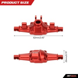 RCAWD Aluminum Alloy Front and Rear Axle Housings for 1/18 1/24 Scx24 FMS Fcx18 Fcx24 Rc Crawler Car Upgrade Parts red