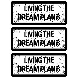 3 pieces SET | Living The Dream Plan B | Hard Hat Sticker | Decal | Helmet Label Rude Funny