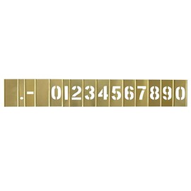 Deezio Curb Stencil Kit for Address Painting, 4 inch Brass Interlocking Numbers Stencils - 15 Piece Set