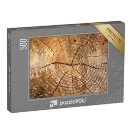 puzzleYOU: Puzzle 500 Piece Weathered Wood with Year Rings - Trees, Forest & Trees Puzzle Collection
