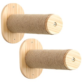 2 Pack Cat Shelves for Wall, Wall Mounted Cat Furniture, Large Cats Set with Fukumaru Cat Wall Steps, Wooden Material, 28.5 cm Long, Easy to Install