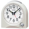 Seiko Clock KR520W Alarm Clock, Analog White Pearl, 4.5 x