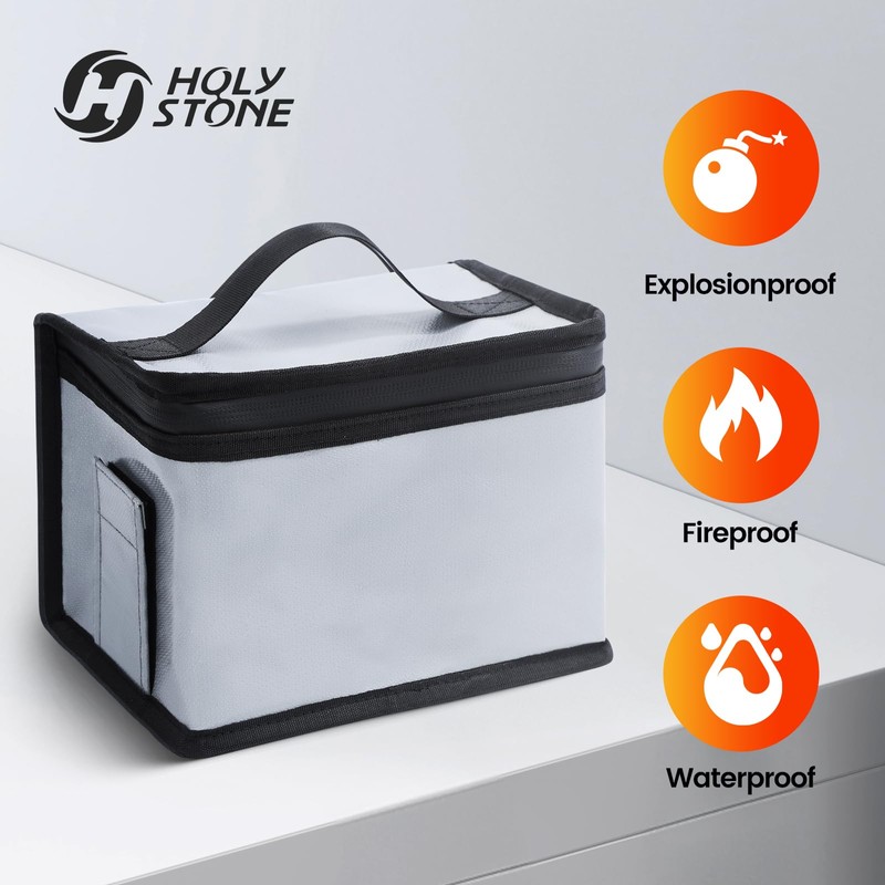 Holy Stone 180x130x130mm Fireproof Explosionproof Bag Large Capacity Battery Storage