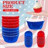 JarThenaAMCS 200Pcs Red Blue Foil Cupcake Liners July 4th Patriotic