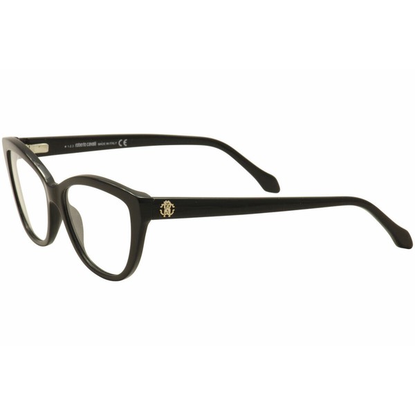 Roberto Cavalli Eyeglasses Algieba 808 005 Black/Gold Cat Eye Optical Frame 54mm