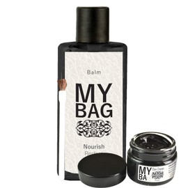My Bag Black Handbag Care Kit for Leather - Leather Balm & Scuff Dye Cream for use on Hangbags, Luggage, Shoes, Boots and Leather Clothing (Black)