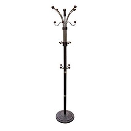 Ore International Metal/Wood Coat Rack, 73", Espresso