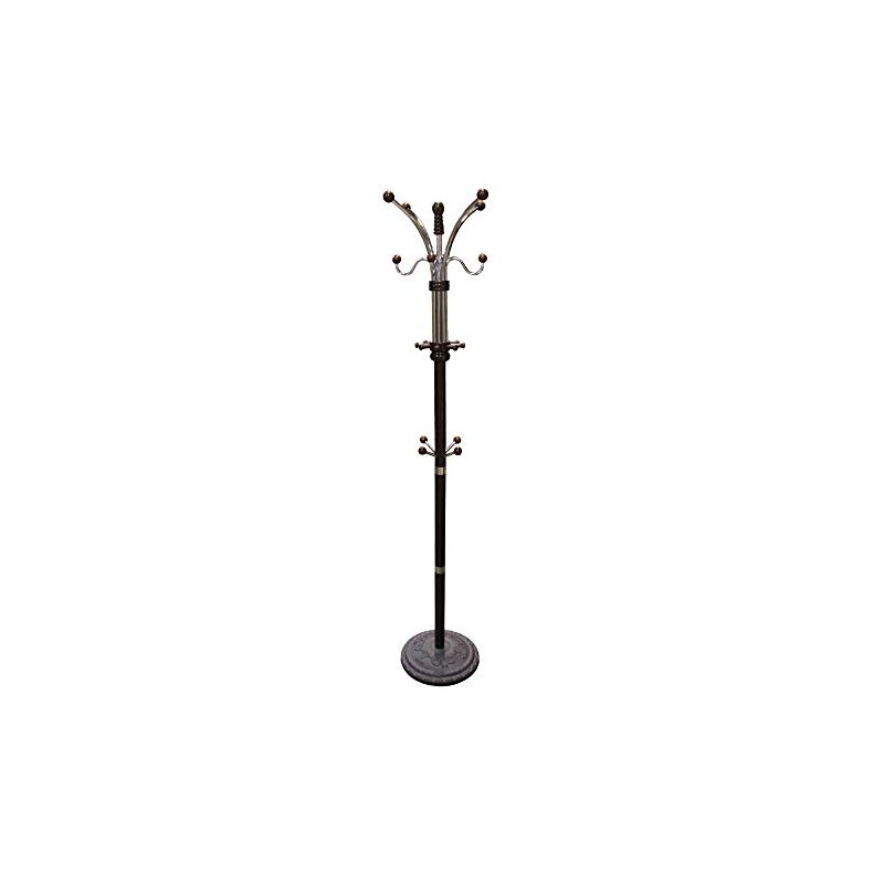 Ore International Metal/Wood Coat Rack, 73", Espresso
