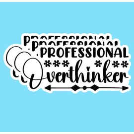(3PCS) Professional Overthinker Sticker, Funny Stickers Motivational Sarcastic Inspirational Waterproof Vinyl Sticker Decals for Books Laptops Phone Water Bottles Tumbler Cup Kindle 3x1.4 Inch