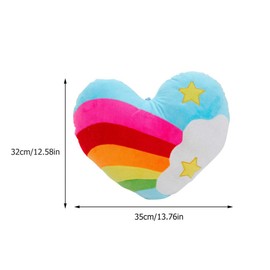 Tomaibaby Rainbow Heart Plush Cushion Soft Throw Cushion Decorative Cushion Sofa Couch Decor for Valentine's Day Easter (Random Pattern)