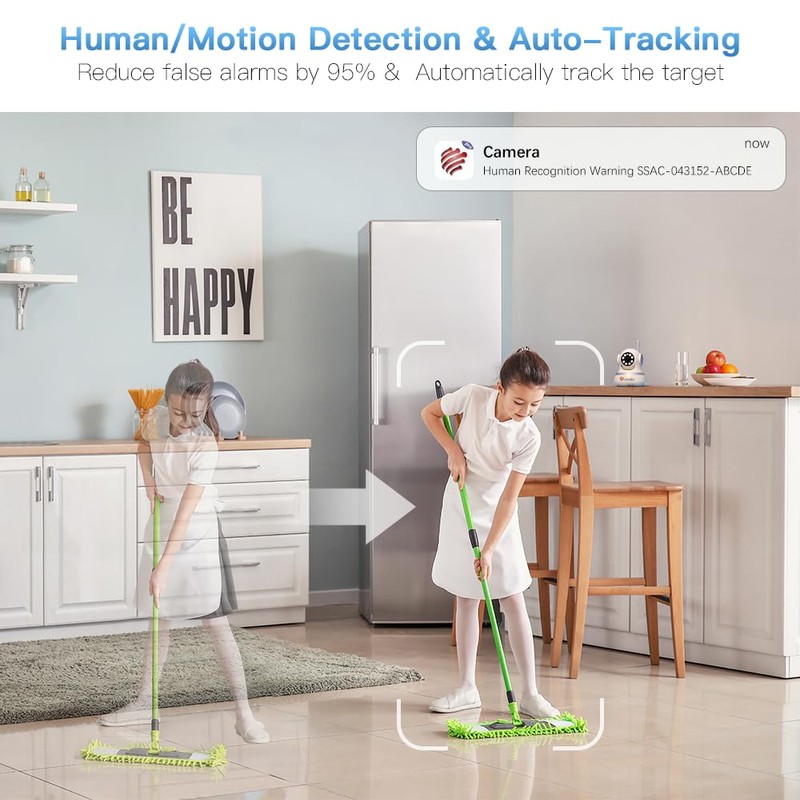 Ctronics 4G CCTV Cellular Surveillance Camera with SIM Card Indoor, 360° View Home Security Camera Indoor, Human/Motion Detection, Auto Tracking, 1080P Color Night Vision,